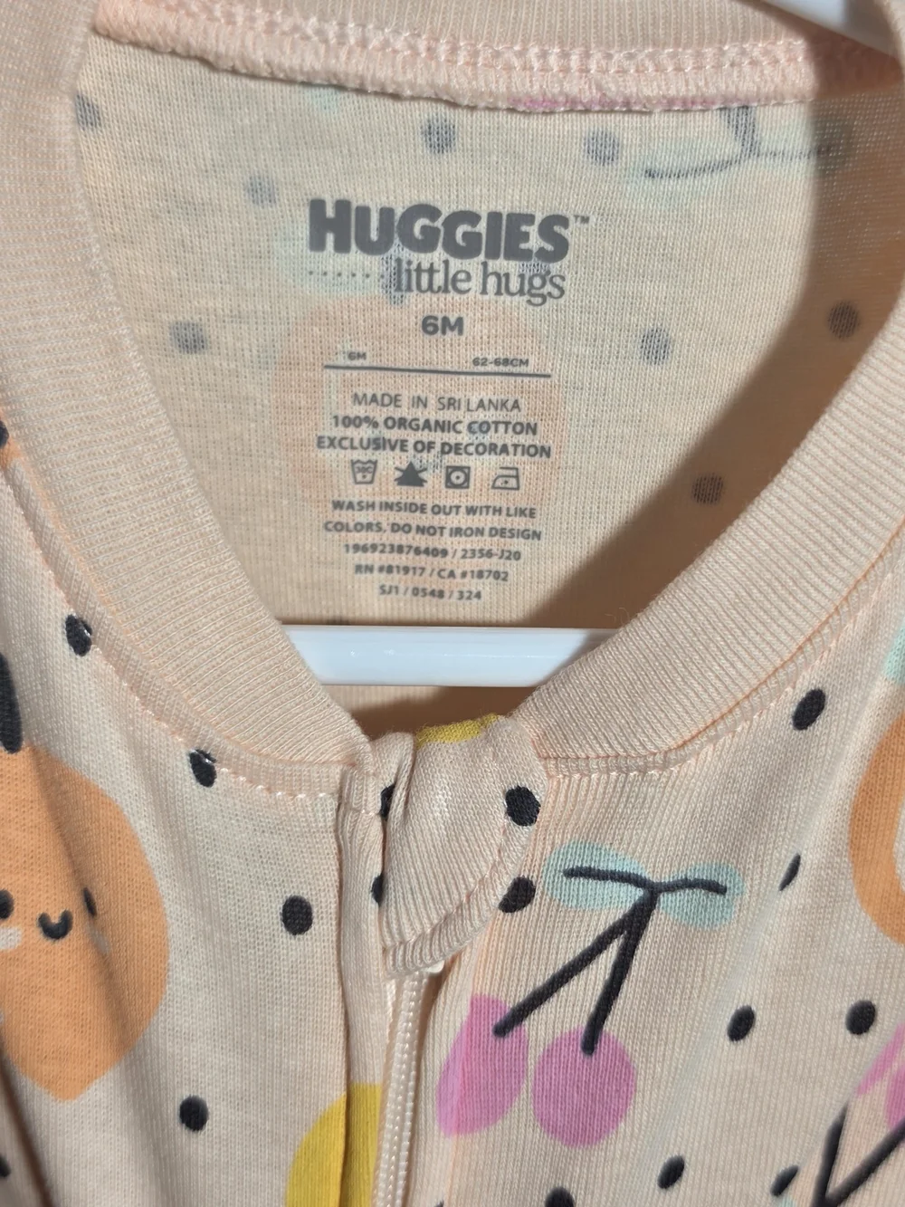 Huggies Little Hugs Peach Polka Dot Organic Cotton Baby One-Piece